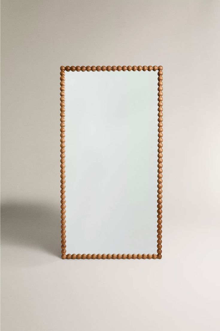 Beaded Wooden Frame Mirror