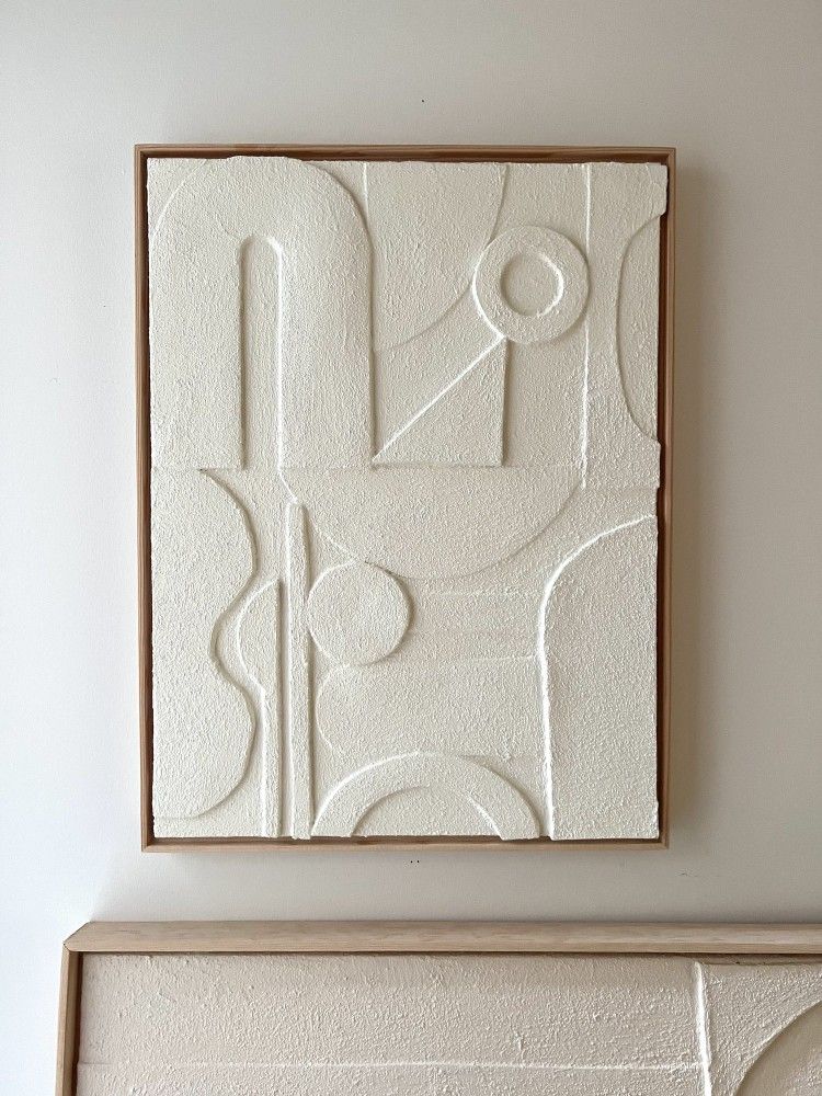 Sculpted Geometry Papier-Mâché Wall Art
