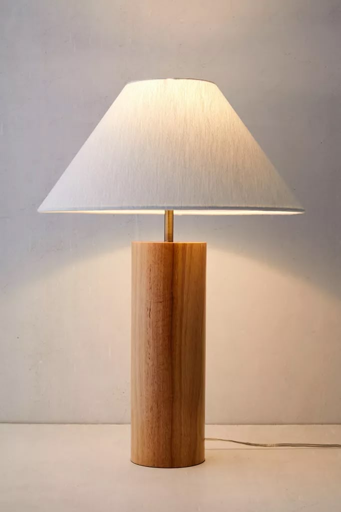 Lumen Cylinder Wooden Table Lamp