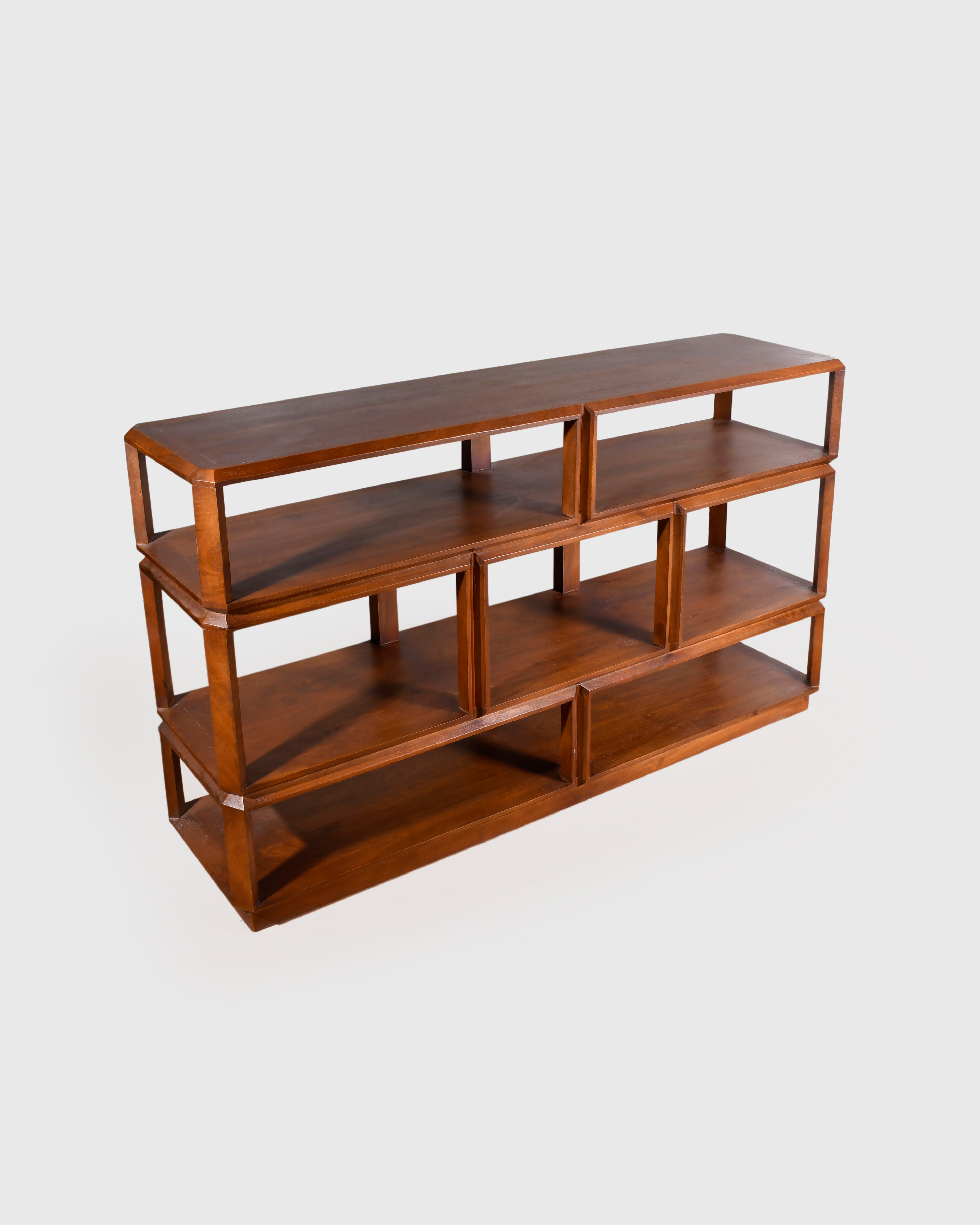 Solid Wood Multi-Tier Open Shelf Rack