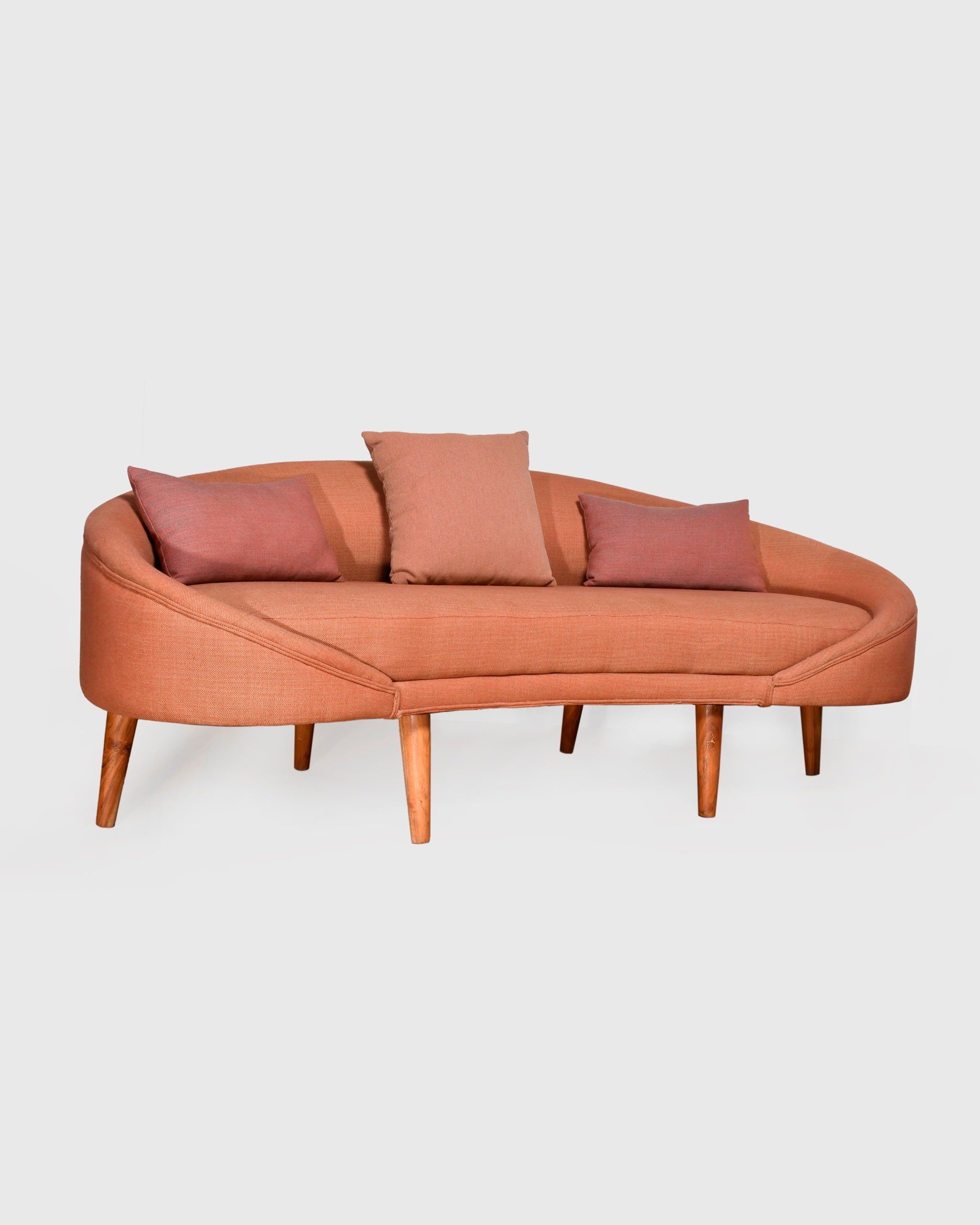 Terracotta Mid-Century Sofa
