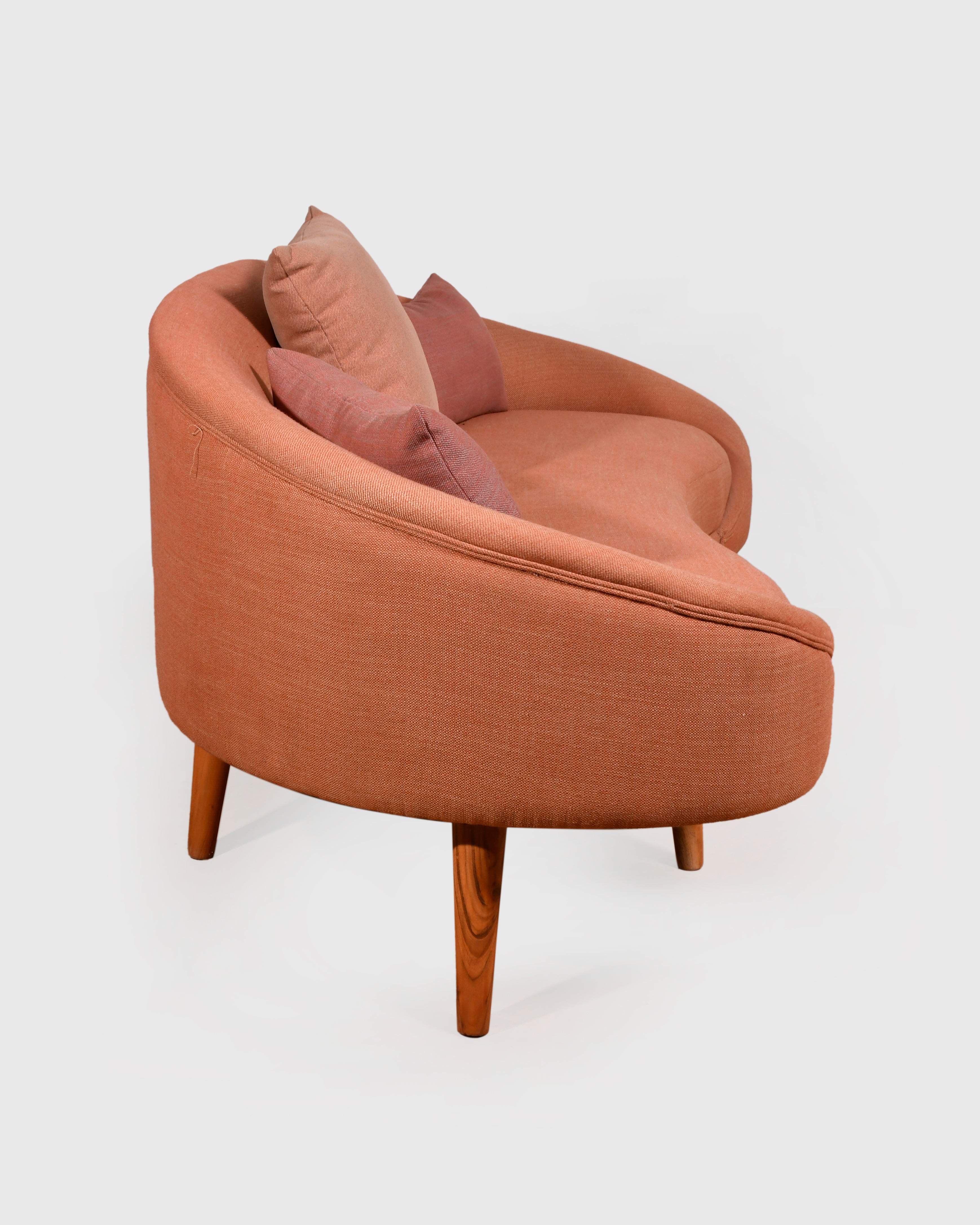 Terracotta Mid-Century Sofa