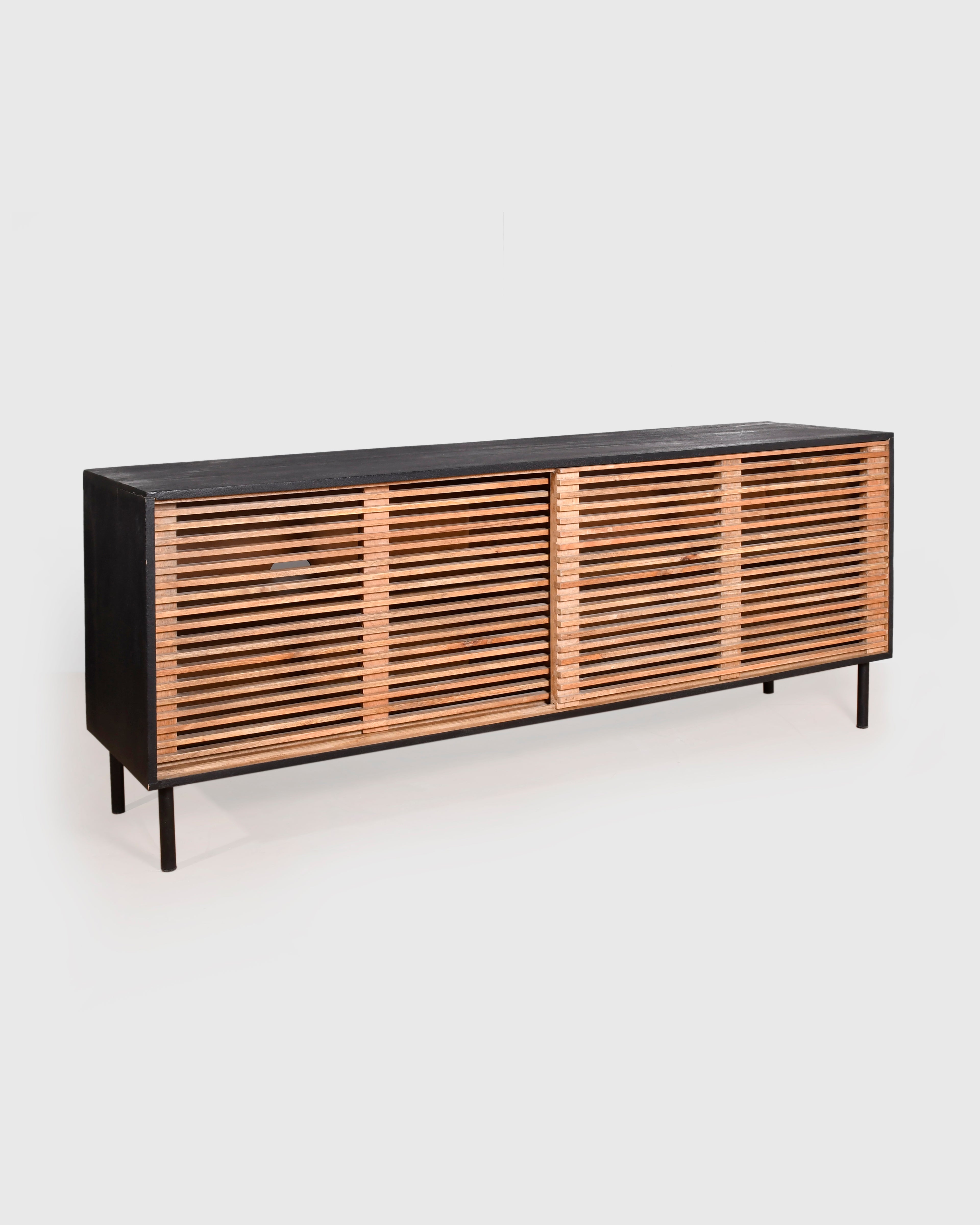 Modern Slatted Wood Sideboard