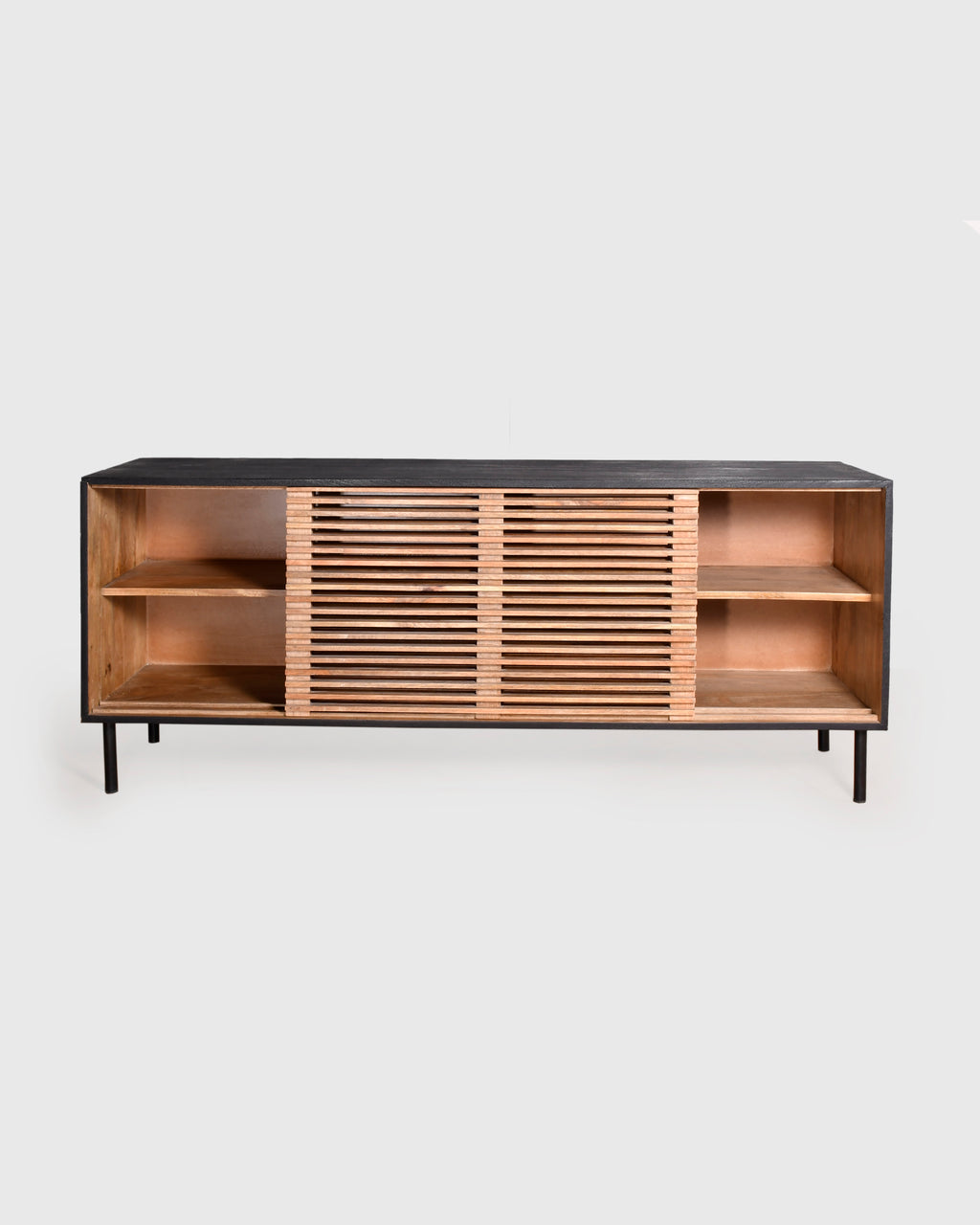 Modern Slatted Wood Sideboard