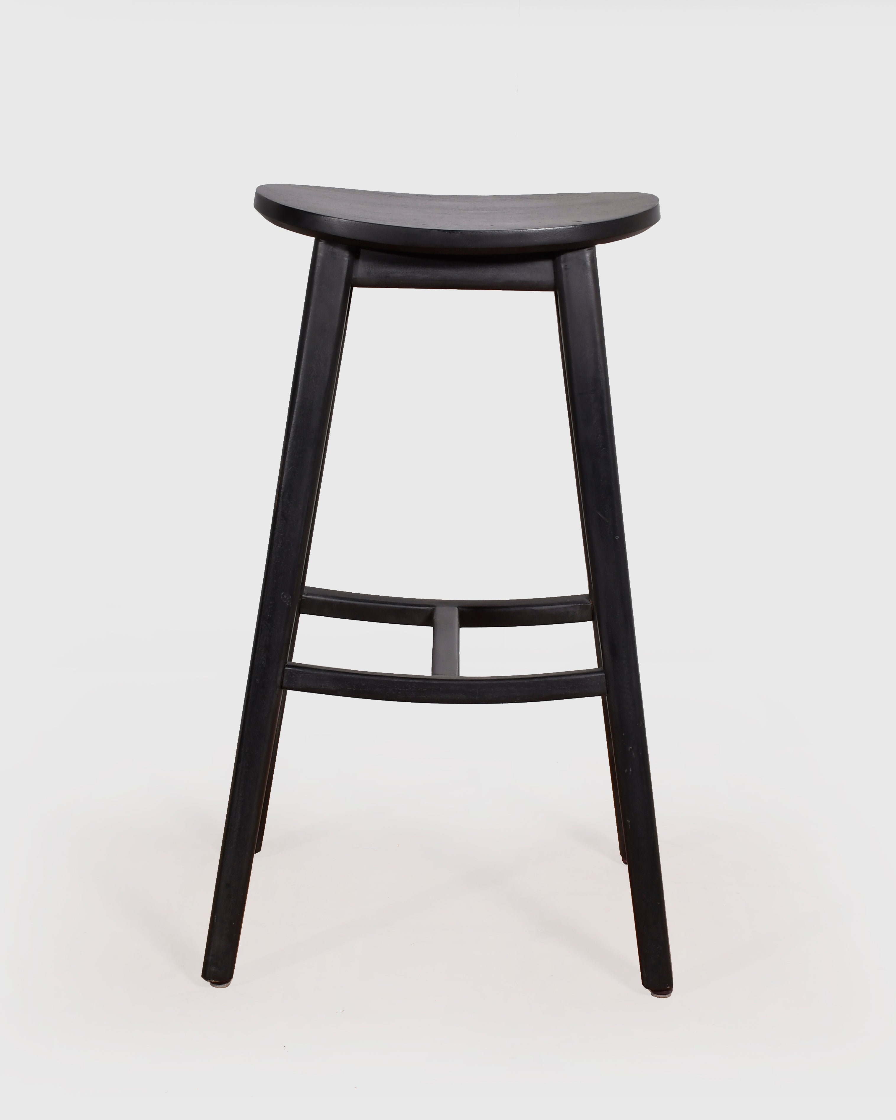 Minimalist Black Wooden Bar Stool