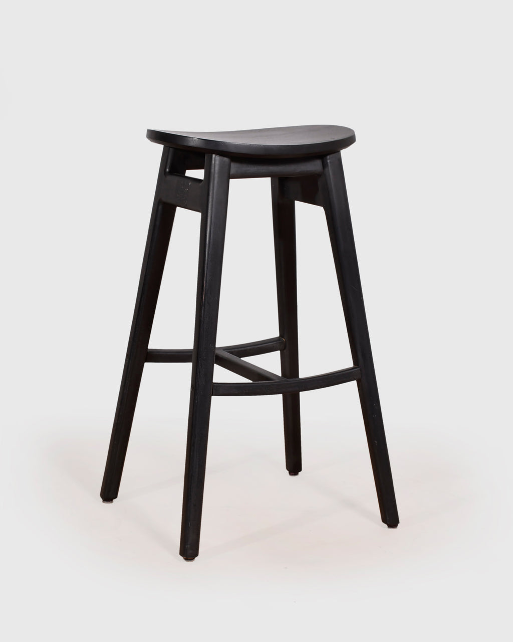 Minimalist Black Wooden Bar Stool