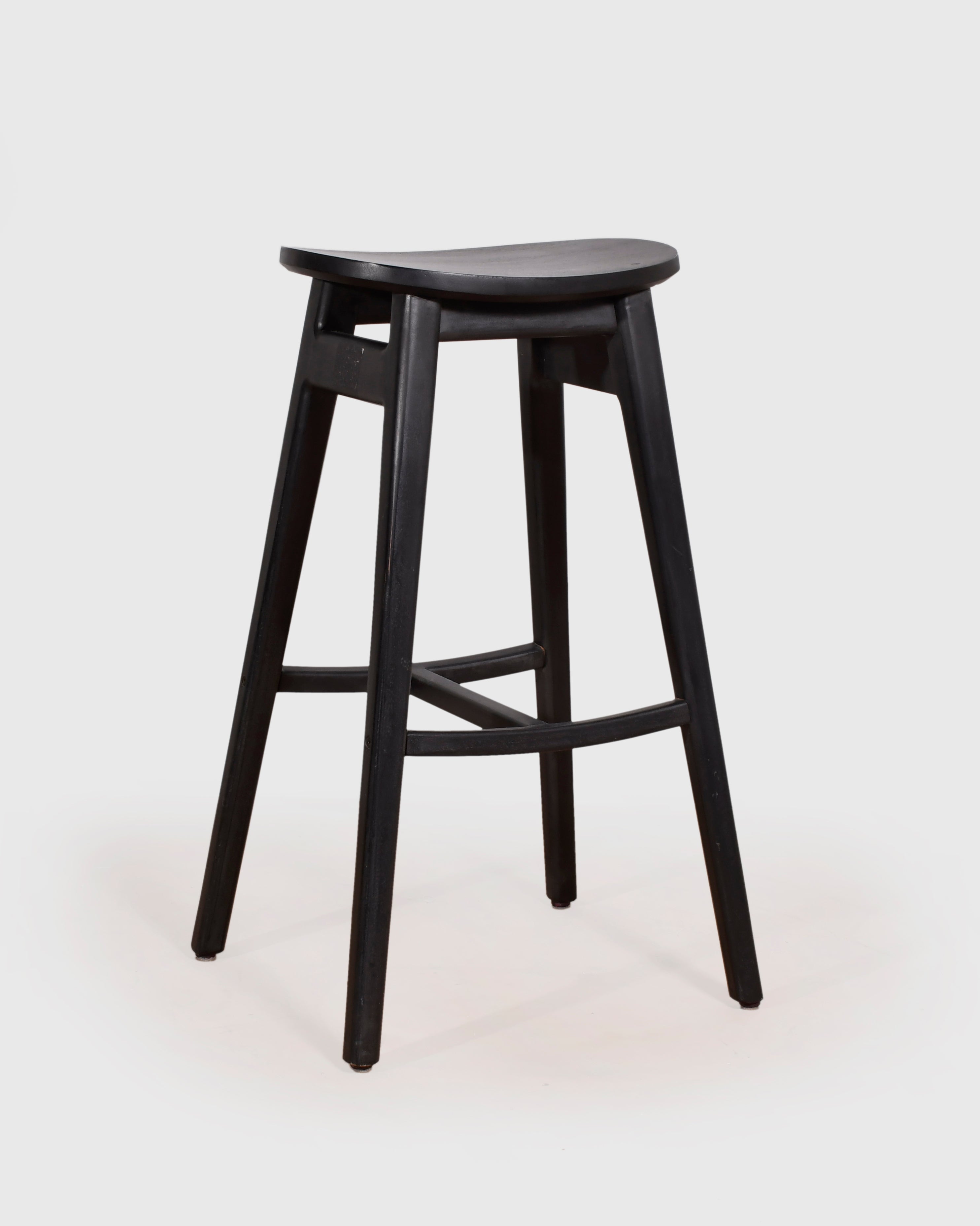 Minimalist Black Wooden Bar Stool