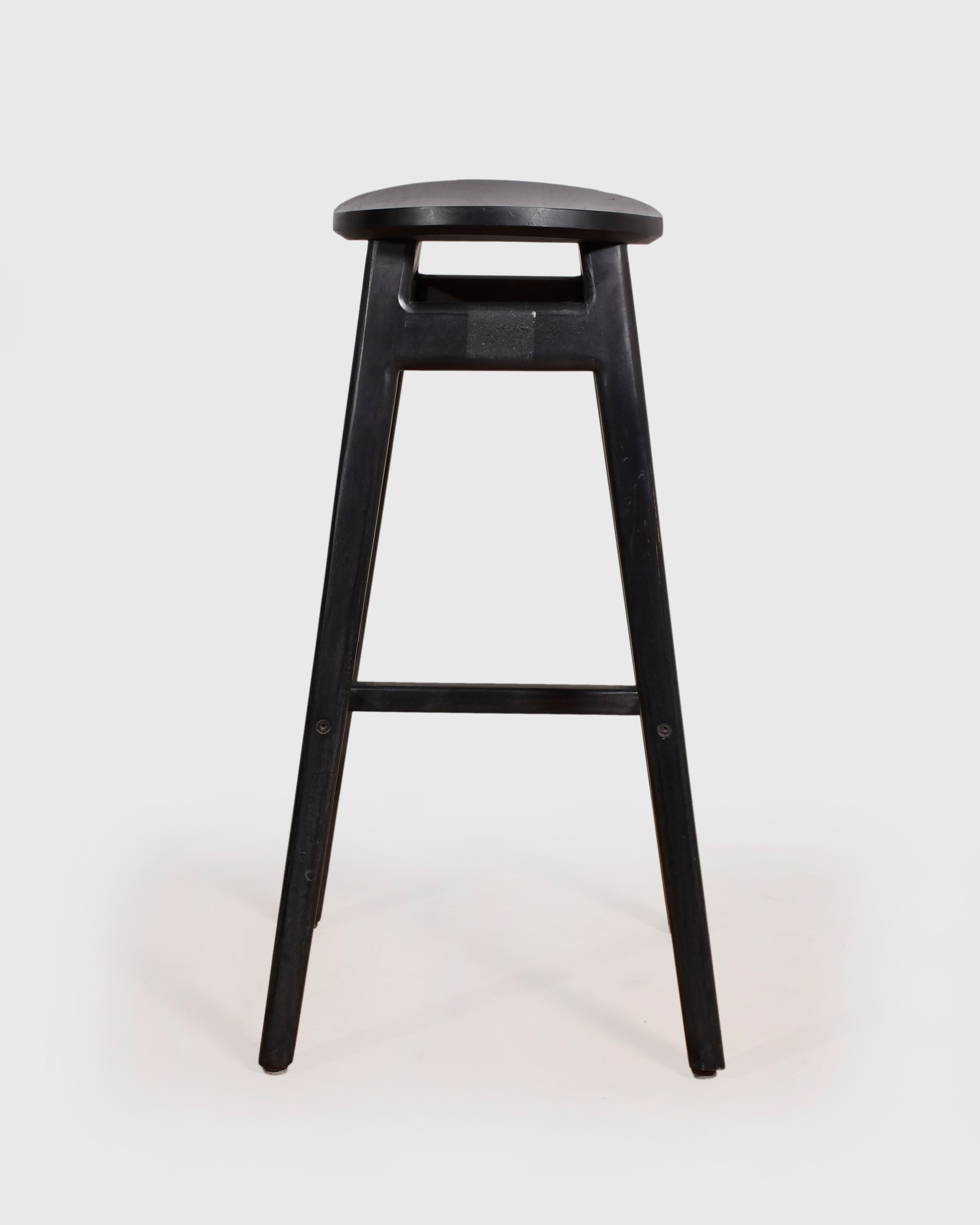 Minimalist Black Wooden Bar Stool