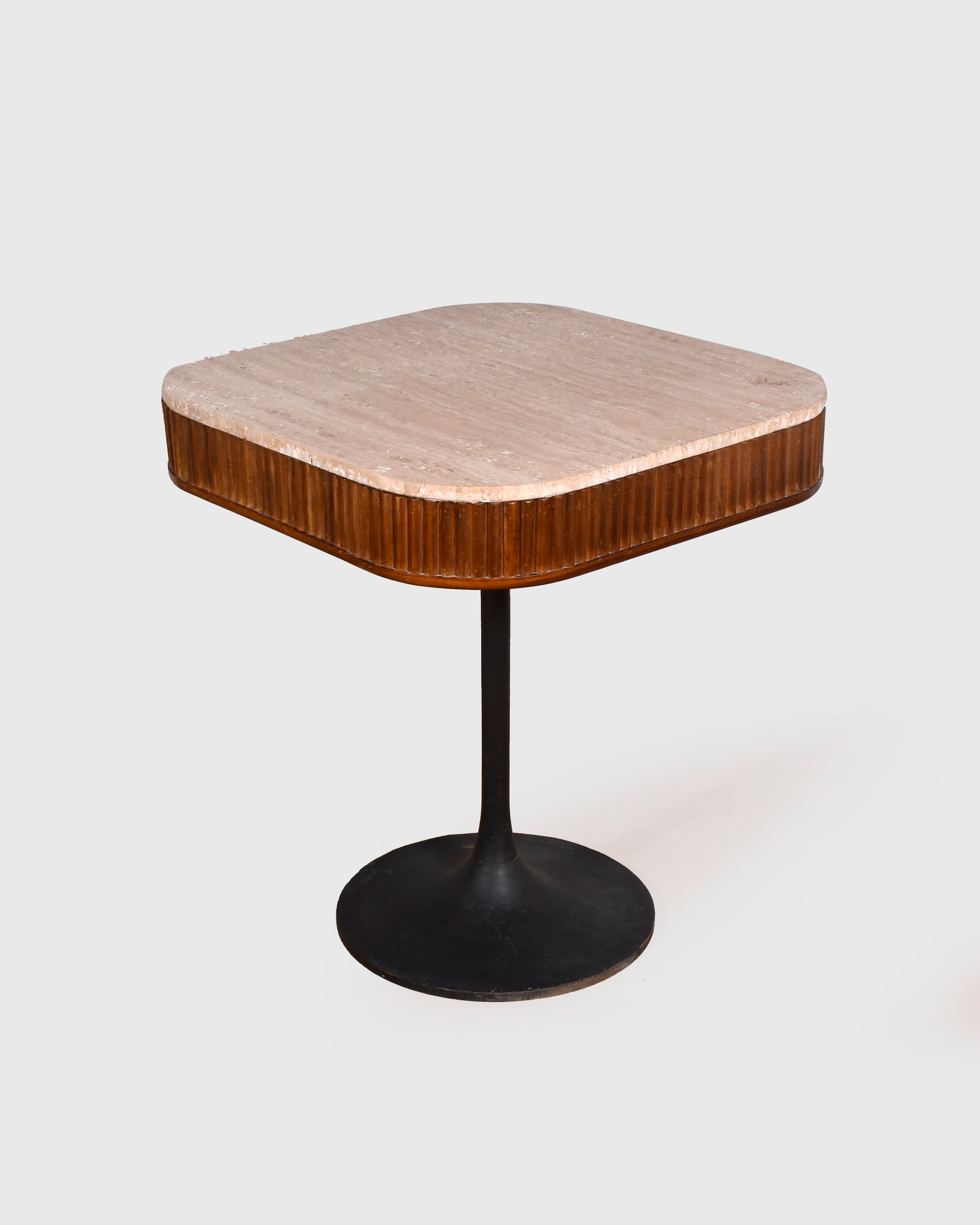 Flute Pedestal Side Table