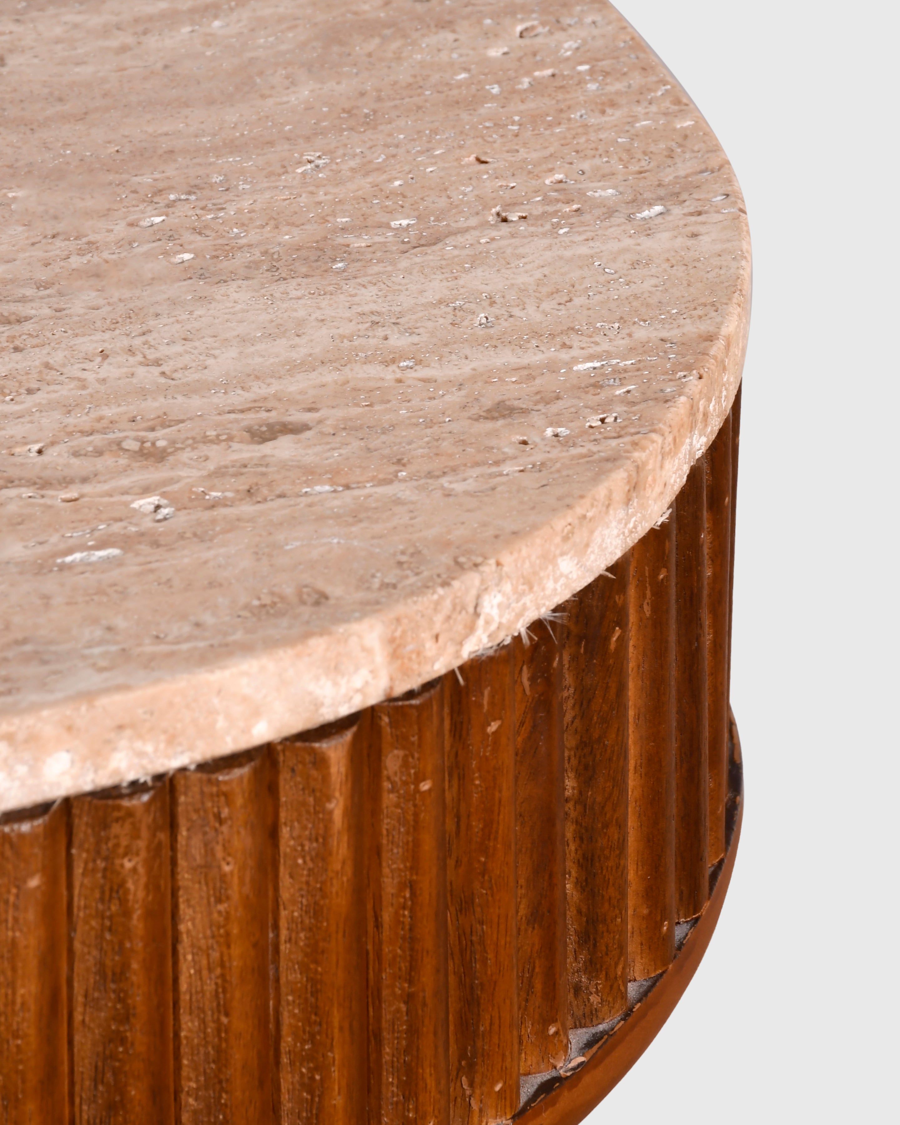 Flute Pedestal Side Table