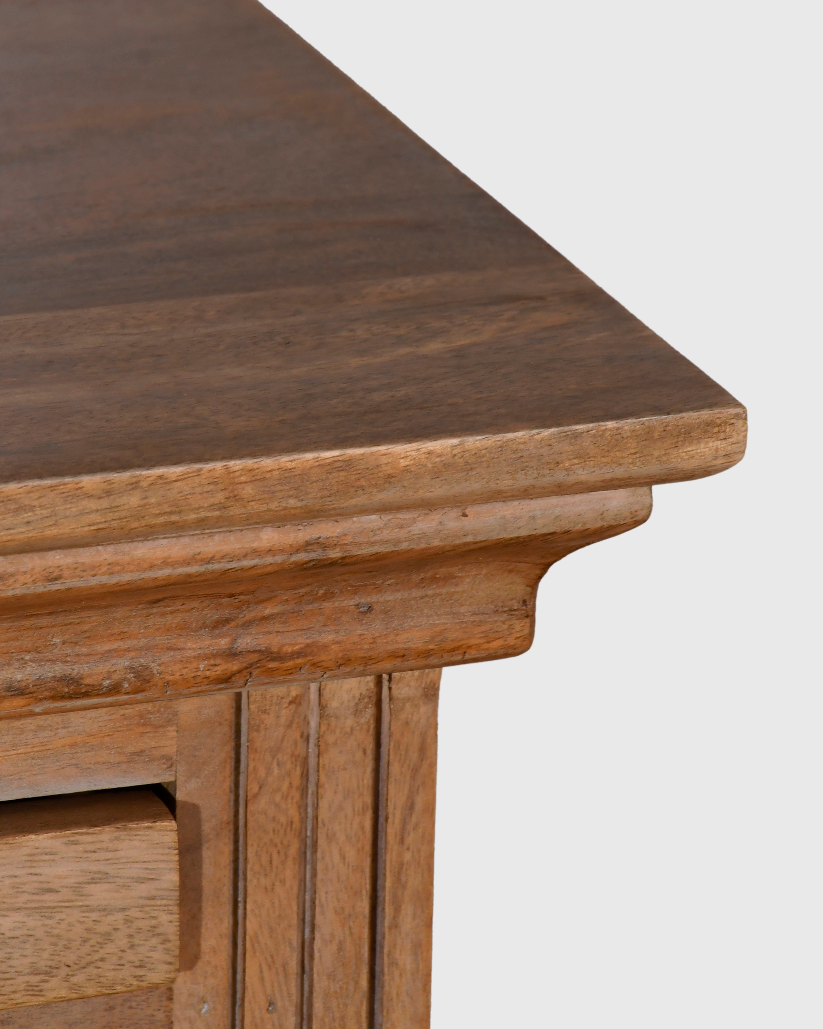 Solid Wood Chest of Drawers with Brass Knobs