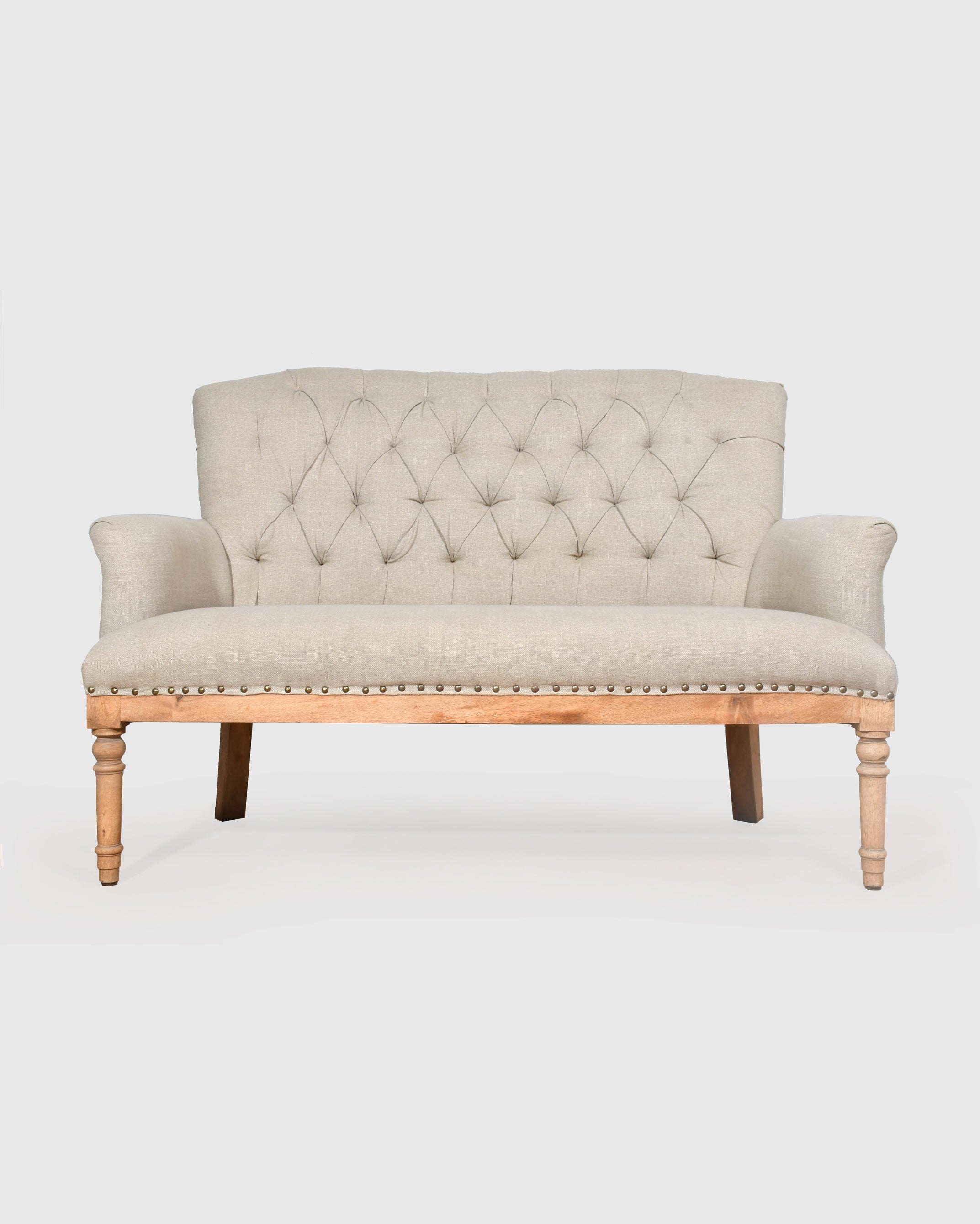 Classic Beige Tufted Loveseat