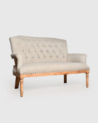 Classic Beige Tufted Loveseat