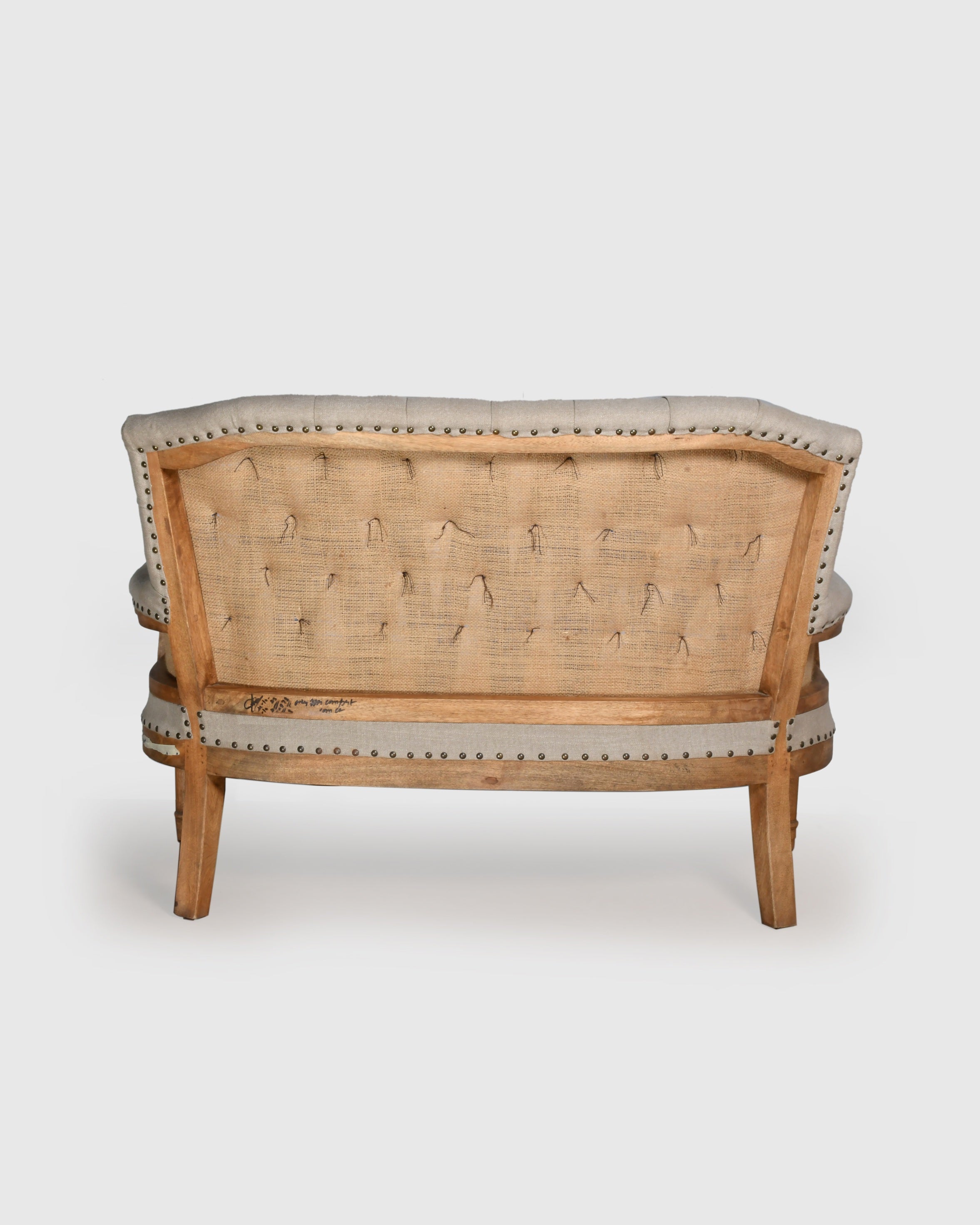 Classic Beige Tufted Loveseat