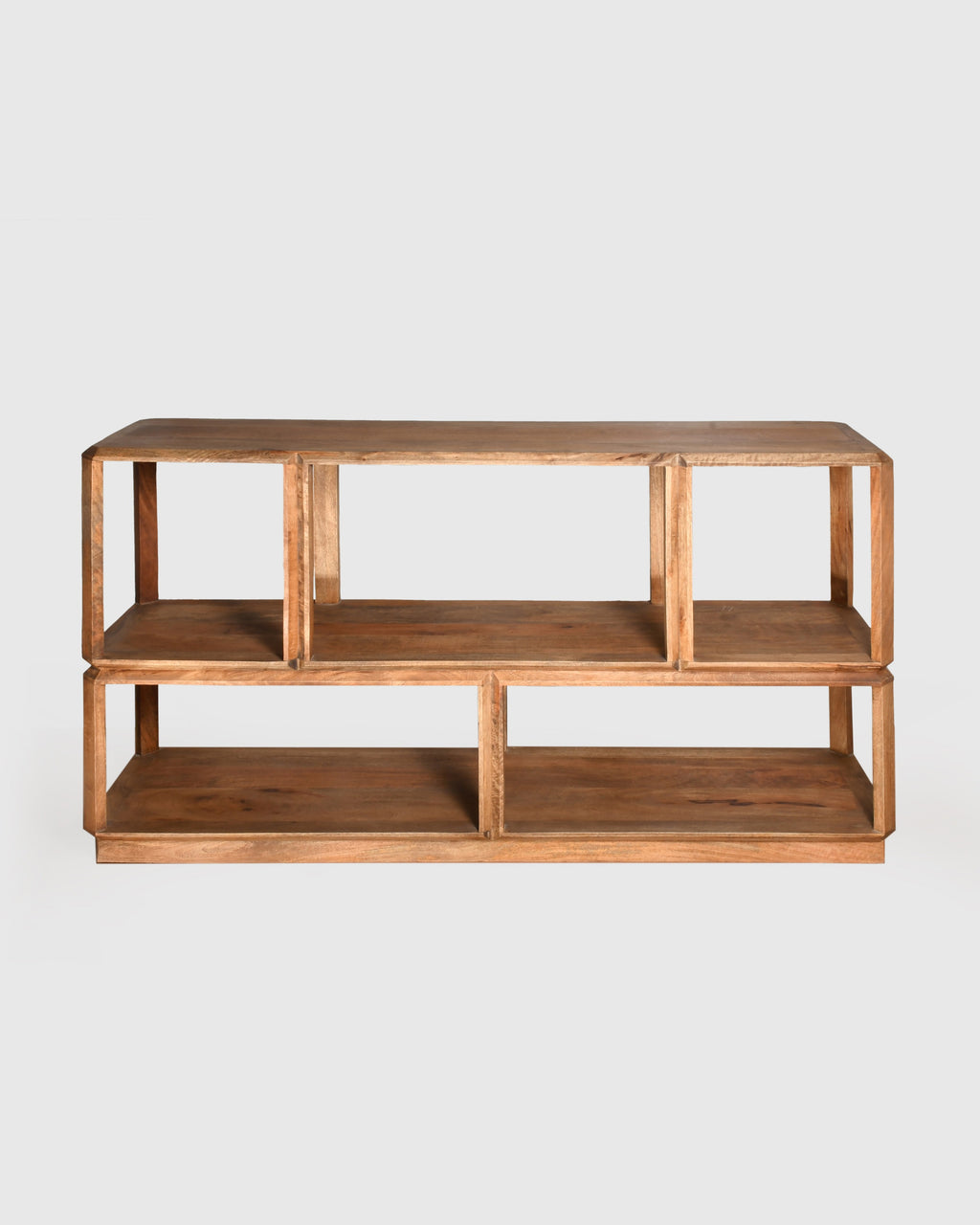 Solid Wood Two-Tier Open Shelf Rack