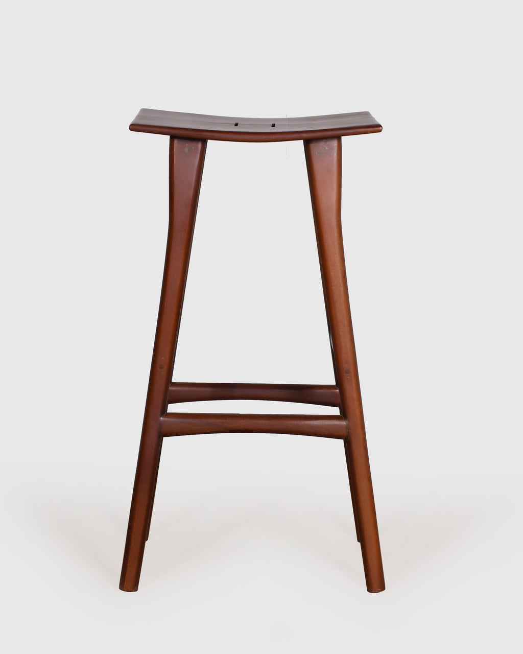 Curved Seat Wooden Bar Stool