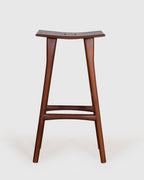 Curved Seat Wooden Bar Stool