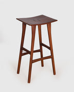 Curved Seat Wooden Bar Stool