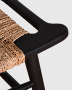 Woven Seat Wooden Counter Stool
