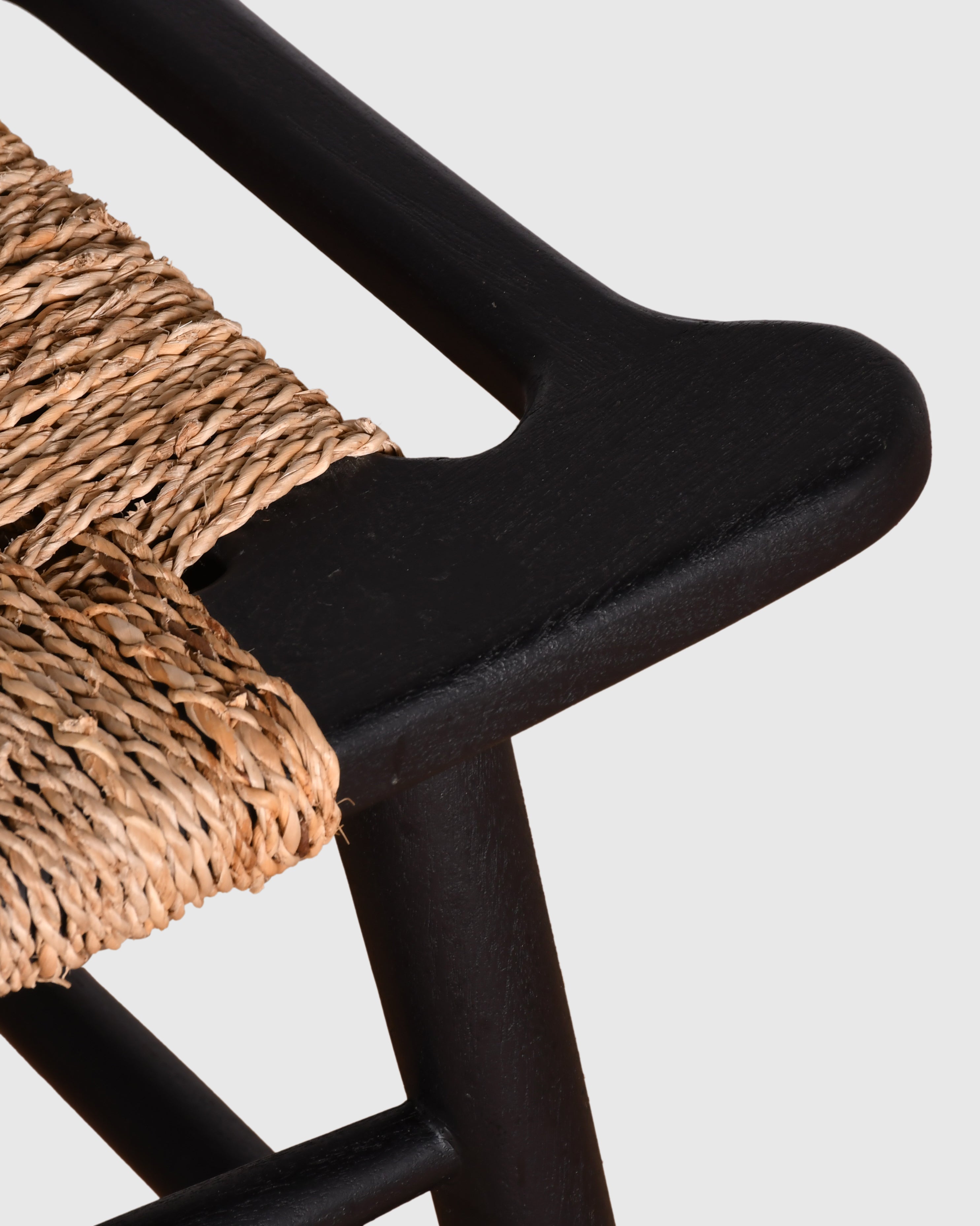 Woven Seat Wooden Counter Stool