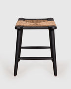 Woven Seat Wooden Counter Stool