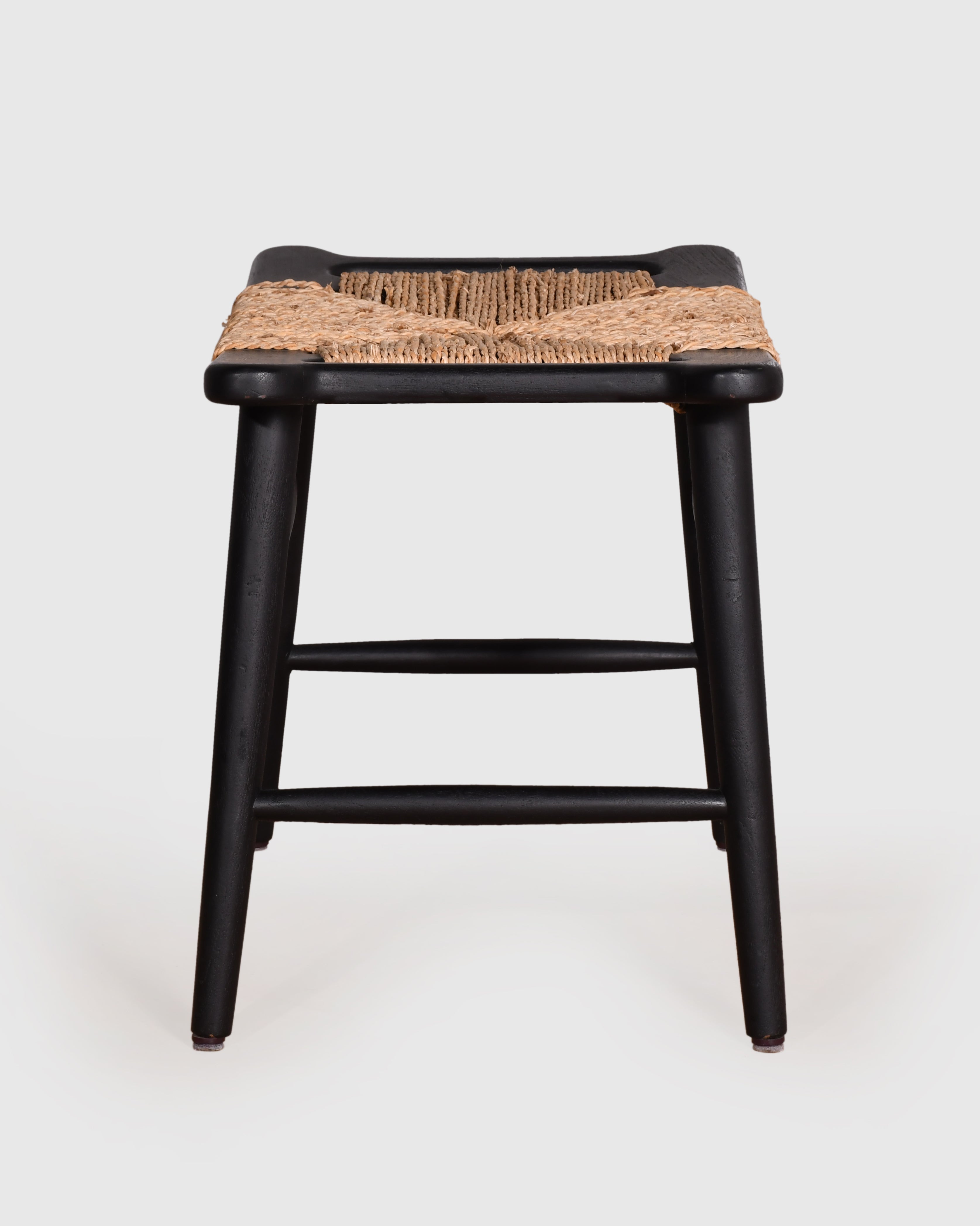 Woven Seat Wooden Counter Stool