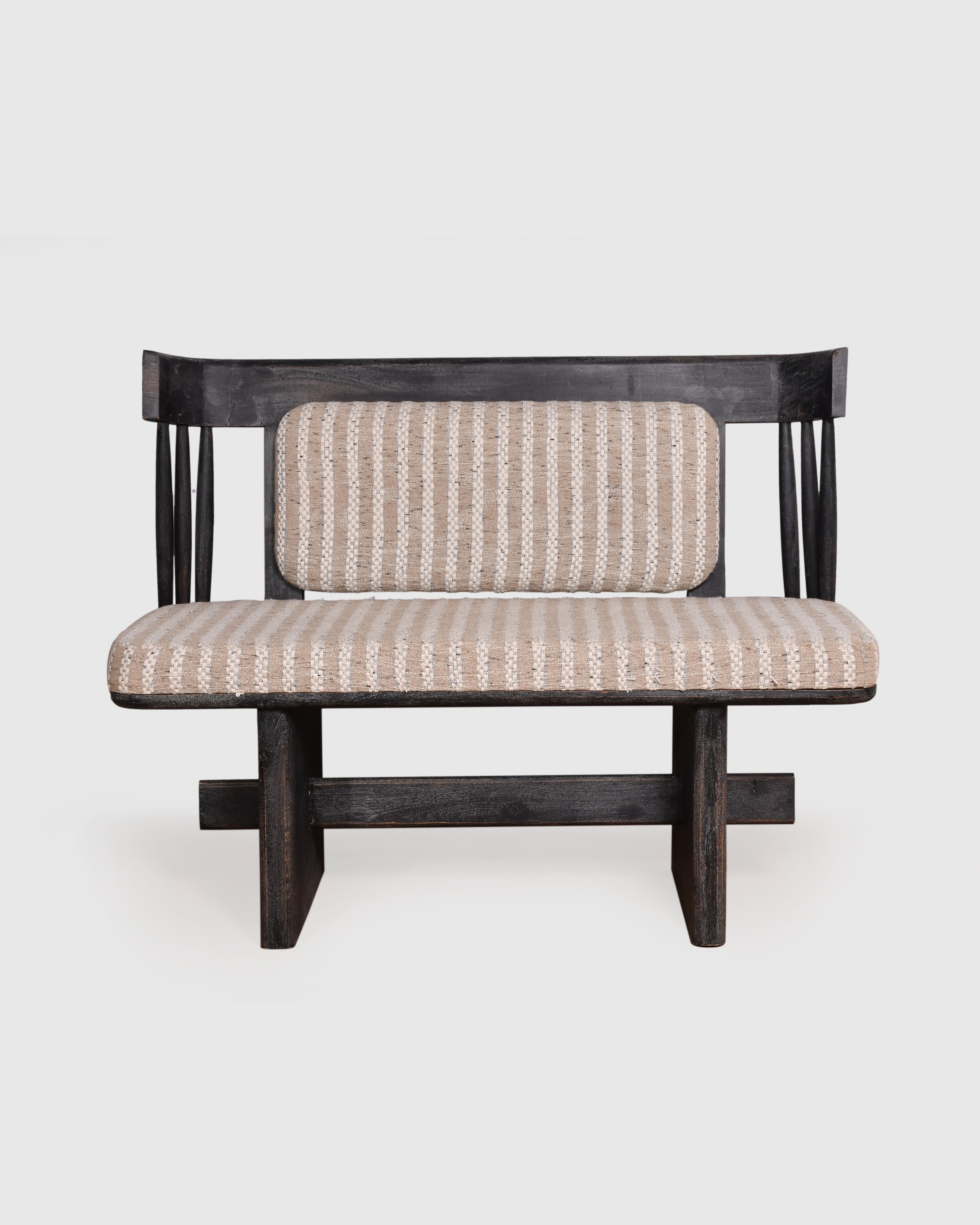 Contemporary Striped Two-Seater Sofa