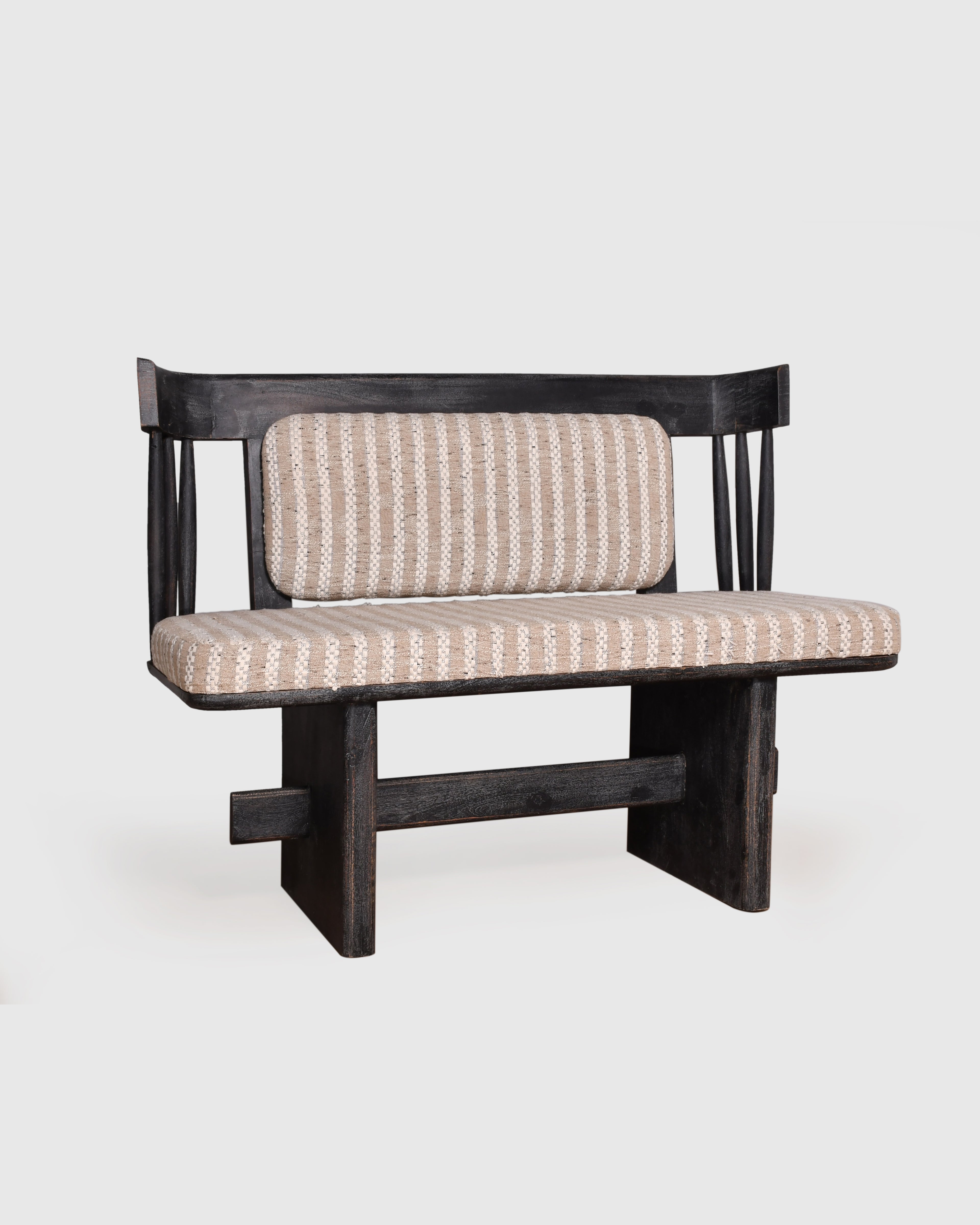 Contemporary Striped Two-Seater Sofa