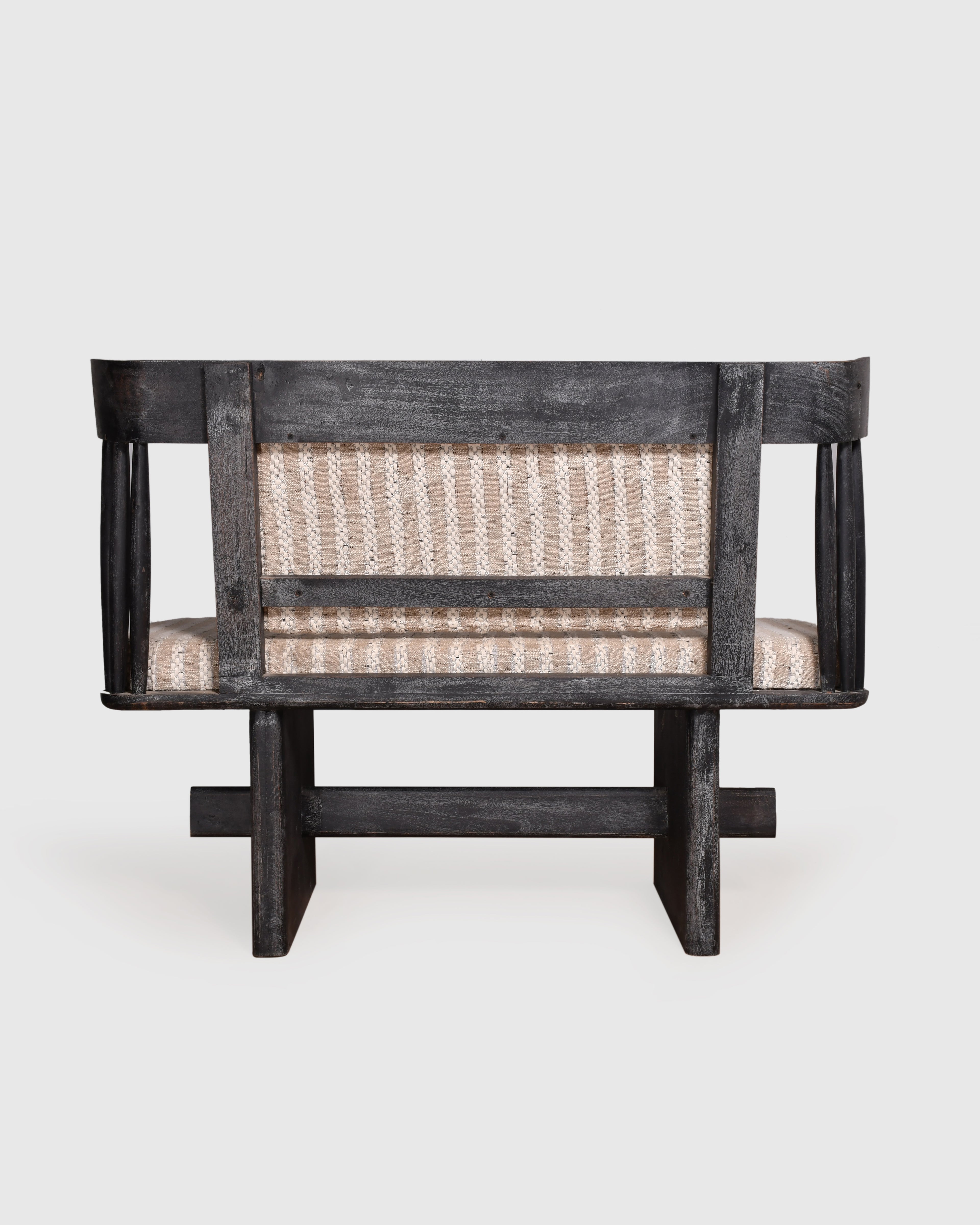 Contemporary Striped Two-Seater Sofa