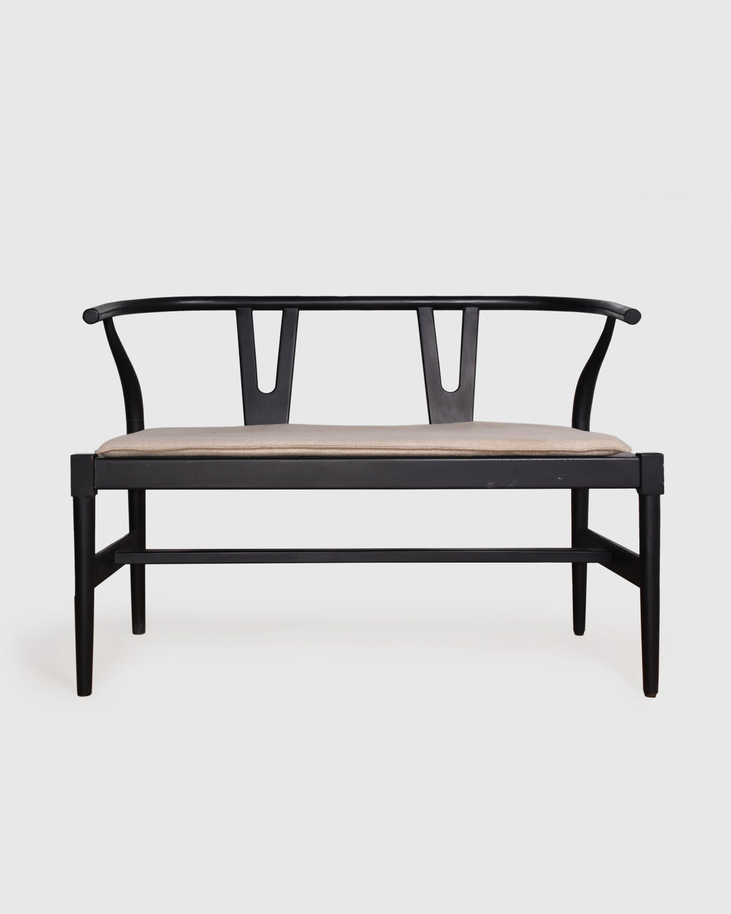 Modern Black Two-Seater Sofa