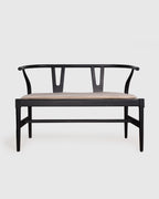Modern Black Two-Seater Sofa