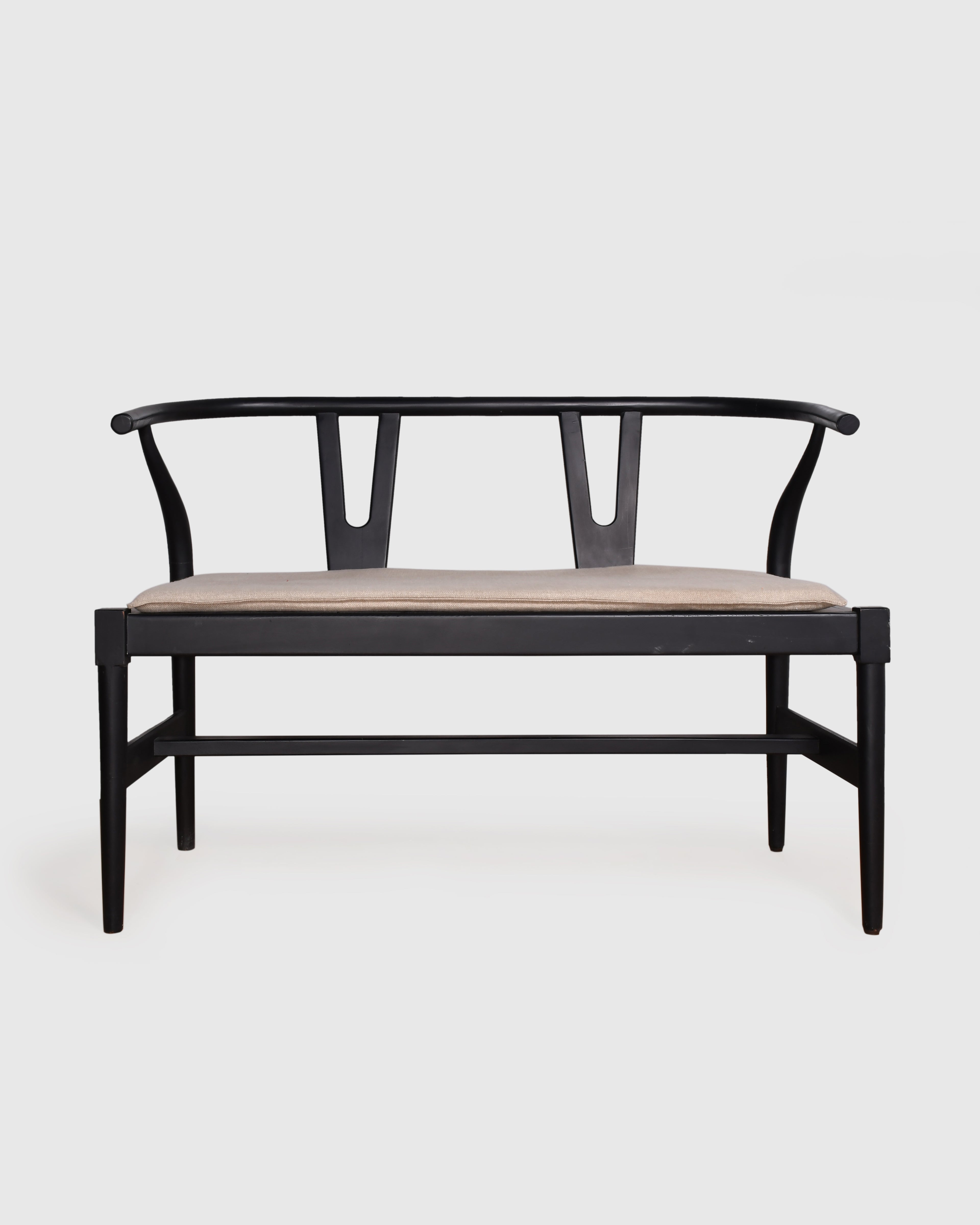 Modern Black Two-Seater Sofa