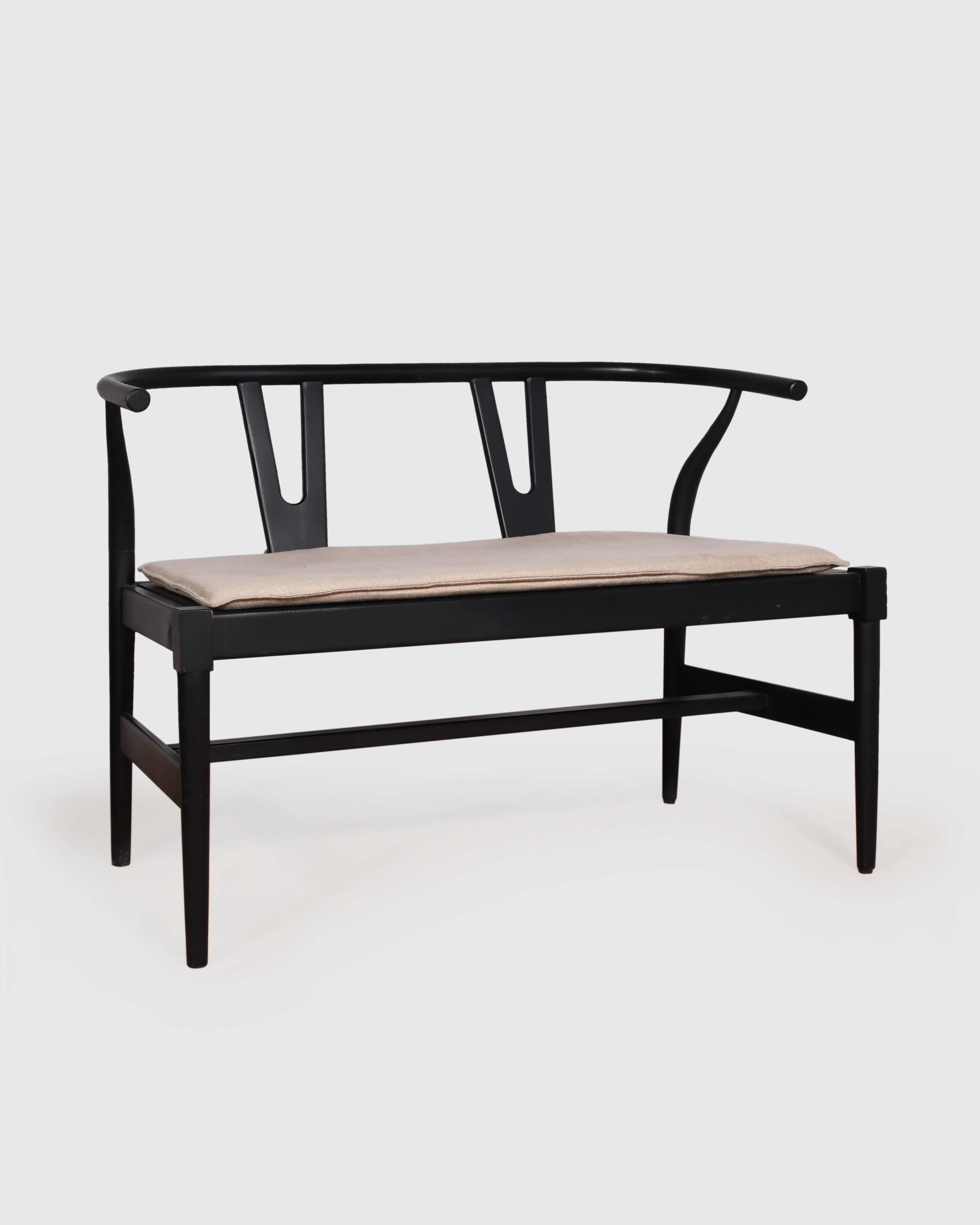 Modern Black Two-Seater Sofa
