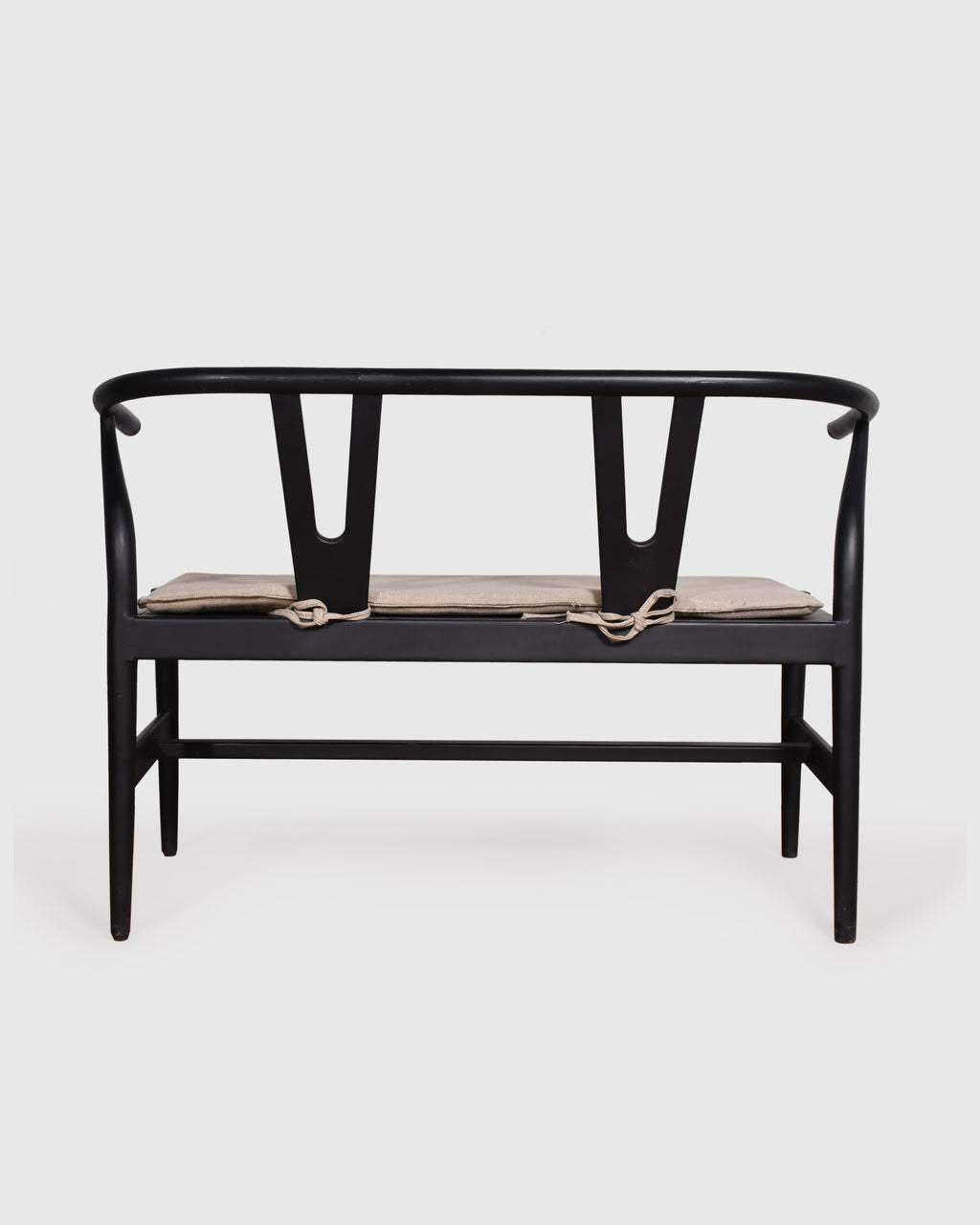 Modern Black Two-Seater Sofa