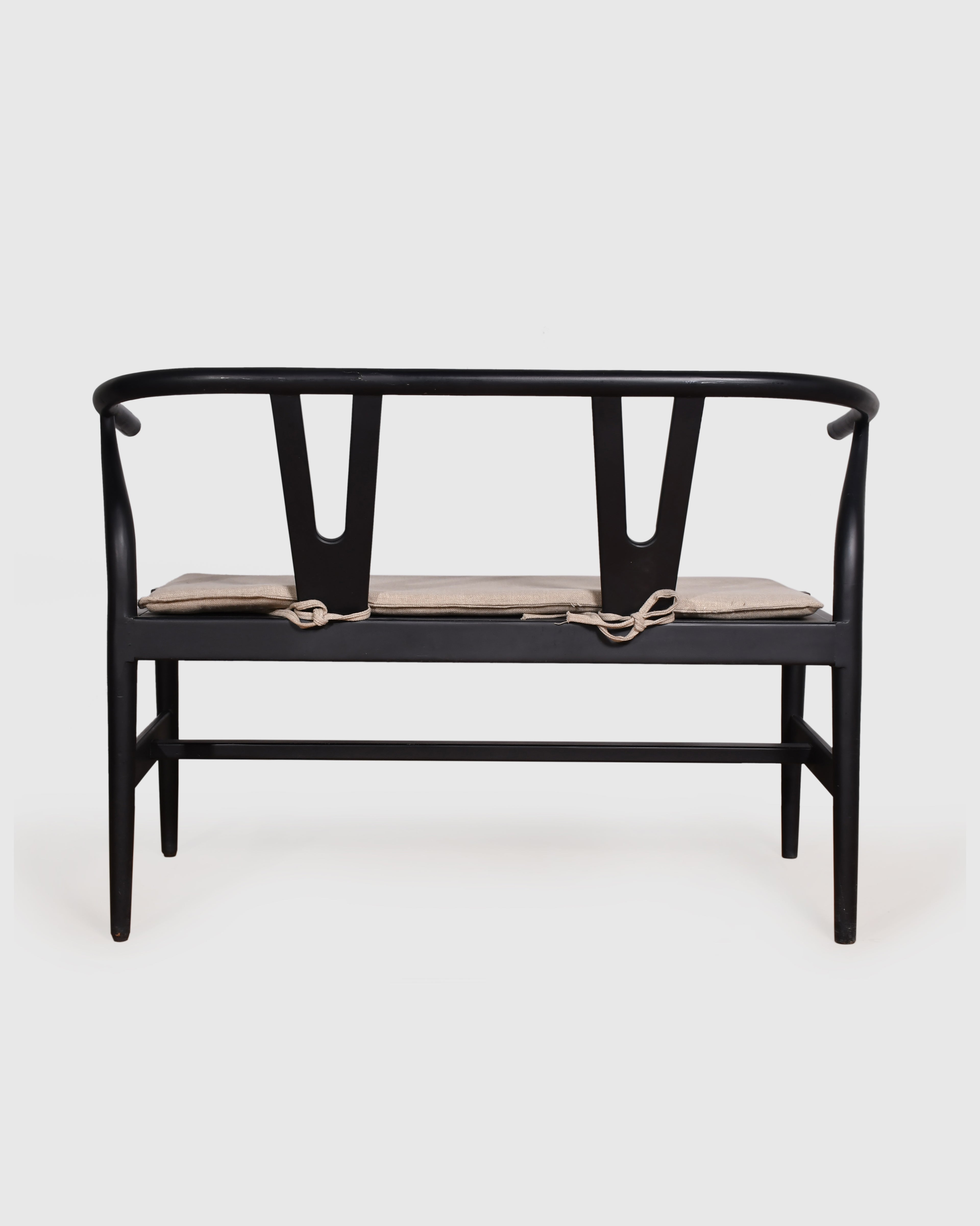 Modern Black Two-Seater Sofa