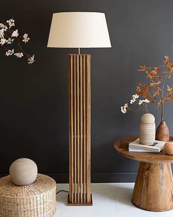 Lattice Wooden Floor Lamp