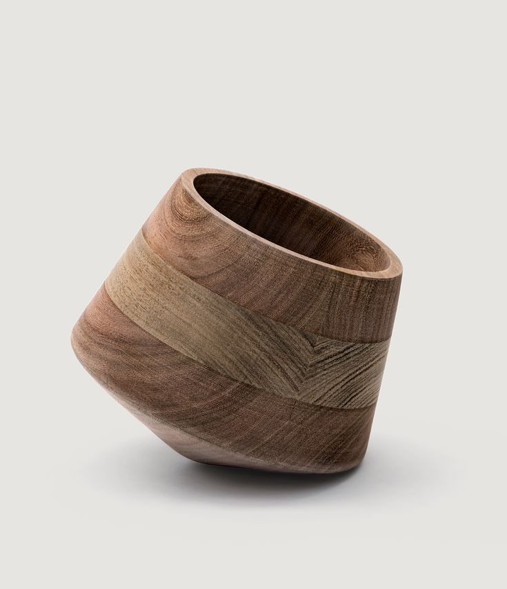 Tilted Elegance Wooden Bowl
